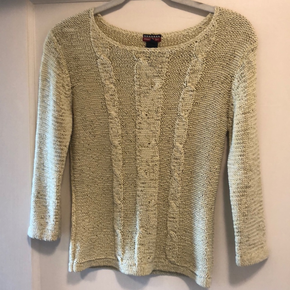 Mac & Jac Lime green 3/4 sleeve sweater
